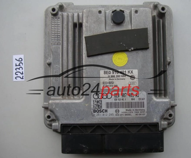 KOMPUTER STEROWNIK SILNIKA AUDI A4 3.0 TDI BOSCH 0 281 012 245, 0281012245, 8E0 907 401 AJ, 8E0907401AJ, EDC16CP