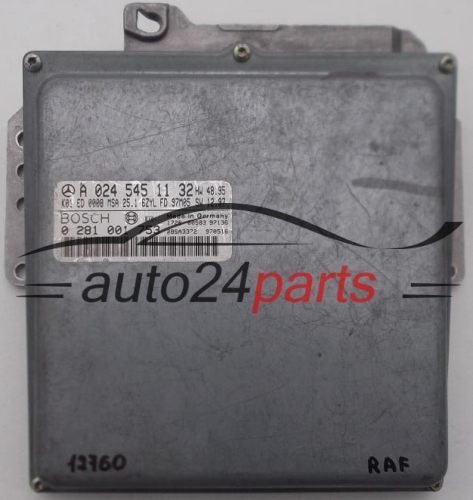 KOMPUTER STEROWNIK SILNIKA MERCEDES W10 E300 3.0TD A0245451132, A 024 545 11 32, BOSCH 0281001753, 0 281 001 753, K01 ED 0008 MSA 25.1 - 12760