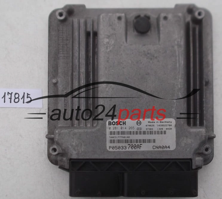 KOMPUTER STEROWNIK SILNIKA CHRYSLER DODGE 2.0 CRD BOSCH 0 281 014 265, 0281014265, P05033700AF