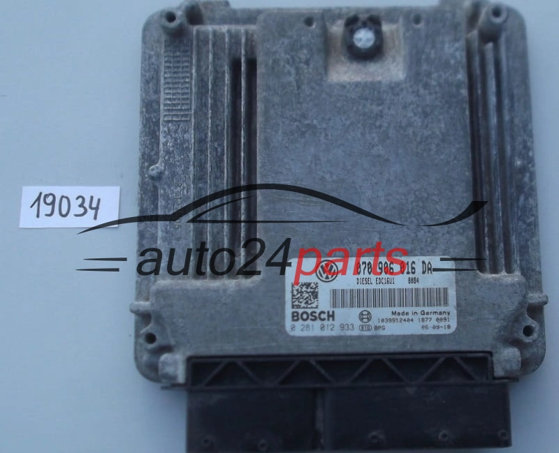 KOMPUTER STEROWNIK SILNIKA VW VOLKSWAGEN TOUAREG 2.5 TDI BOSCH 0 281 012 933, 0281012933, 070 906 016 DA, 070906016DA, EDC16U1 