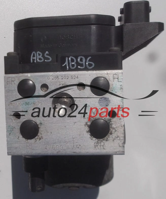 BOMBA HIDRAULICA Y CENTRALITA ABS NISSAN  BOSCH  0265202524, 47600AV700, 0130108098