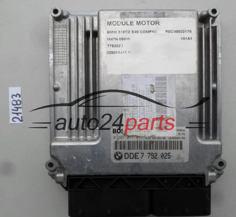 KOMPUTER STEROWNIK SILNIKA BMW X5 2.0 D BOSCH 0 281 011 411, 0281011411, DDE 7792 025, DDE7792025, 7792025