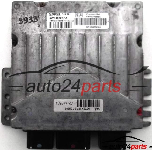 CALCULATEUR MOTEUR CITROEN C5 2.0 HDI SIEMENS 5WS40023F-T, 5WS40023FT, SW 9647166880, HW 9644302380