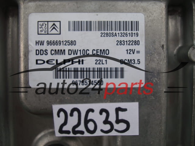 CENTRALITA DE MOTOR CITROEN PEUGEOT 2.0 HDI DELPHI 28312280, HW 9666912580, HW9666912580, DCM3.5