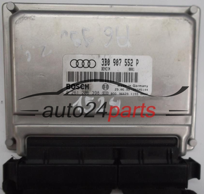 MOTORSTEUERGERÄT ECU STEUERGERAT AUDI A6 2.4 3B0907552P, 3B0 907 552 P, BOSCH 0261206398, 0 261 206 398