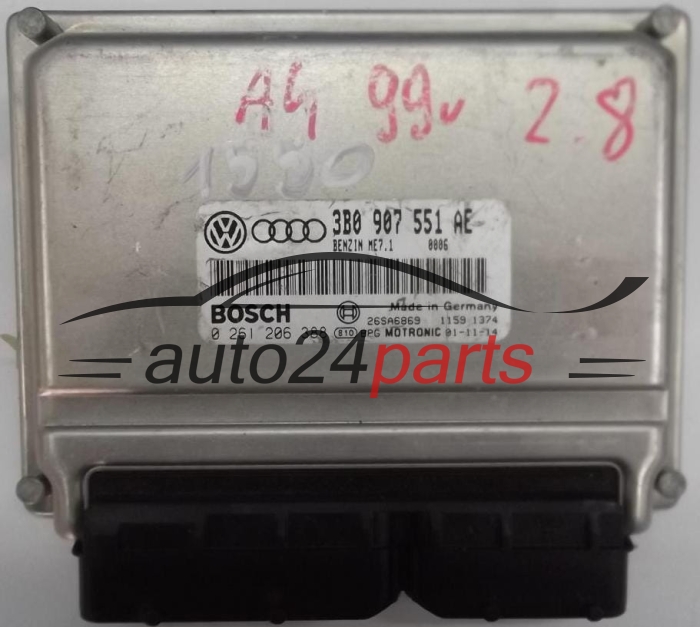 KOMPUTER STEROWNIK SILNIKA AUDI A4 2.8 V6 3B0907551AE, 3B0 907 551 AE, BOSCH 0281206388, 0 281 206 388 -