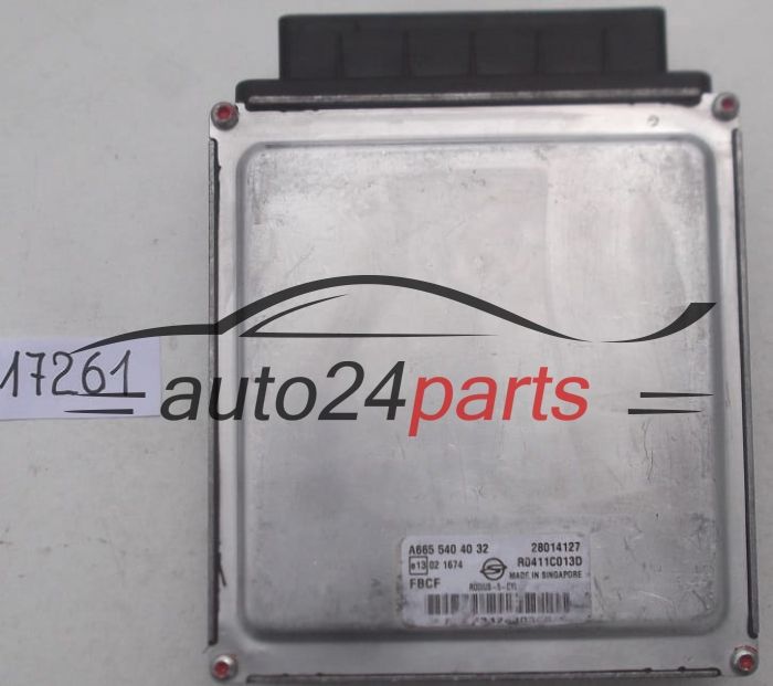 CALCULATEUR MOTEUR SSANGYONG RODIUS 2.7 DELPHI R0411C013D, A 665 540 40 32, A6655404032, 28014127