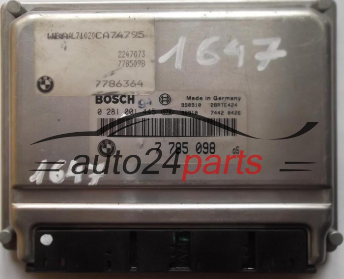 MOTORSTEUERGERÄT ECU STEUERGERÄT BMW E46 320 2.0 D BOSCH 0281001445, 0 281 001 445, 7785098, 7 785 098