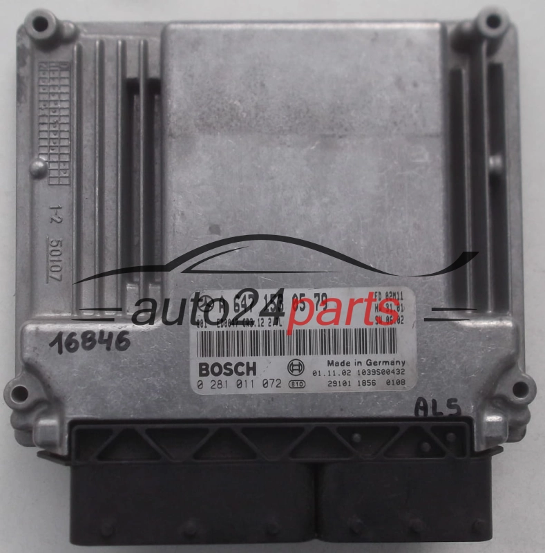 KOMPUTER STEROWNIK SILNIKA MERCEDES W211 E270 2.7 CDI BOSCH 0 281 011 072, 0281011072, A 647 153 05 79, A6471530579, 6471530579