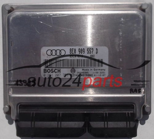 KOMPUTER STEROWNIK SILNIKA AUDI A4 2.0 BOSCH 0261207753, 0 261 207 753, 8E0909557D, 8E0 909 557 D - 13925