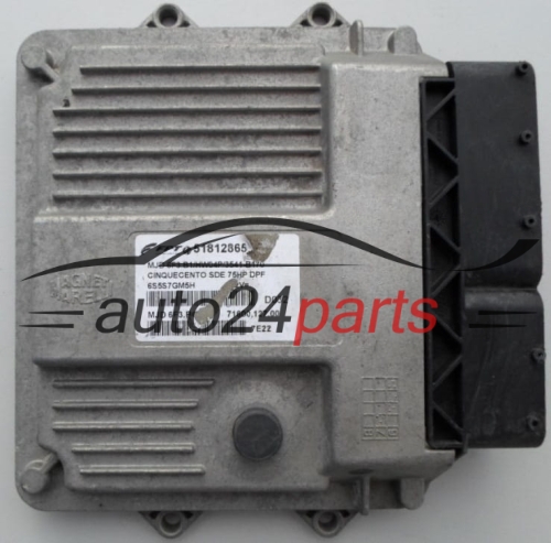 MOTORSTEUERGERÄT ECU STEUERGERÄT  FIAT 500 1.3 JTD MAGNETI MARELLI MJD 6F3.B1,  FGP 51812865, 71600.127.00
