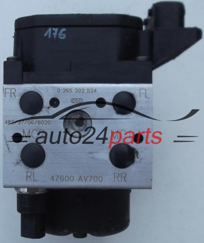 POMPE HYDRAULIQUE ET CALCULATEUR d'ABS NISSAN PRIMERA BOSCH 0 265 202 524, 47600 AV700,  0 130 108 098