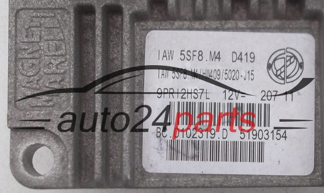 KOMPUTER STEROWNIK SILNIKA FIAT PANDA FIAT 500 FORD KA MAGNETI MARELLI IAW 5SF8.M4, IAW5SF8M4, 51903154, BC.0102319.D, BC0102319D