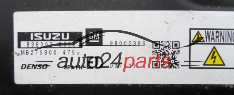 KOMPUTER STEROWNIK SILNIKA OPEL MERIVA 1.7 CDTI Denso MB2758004755, GM 98002896,  8980028965