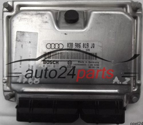 MOTORSTEUERGERÄT ECU STEUERGERÄT AUDI A4 1.9 TDI 038906019JQ, 038 906 019 AQ, BOSCH 0 281 011 142, 0281011142, DIESEL EDC15P+ 1570, 1039S00655 