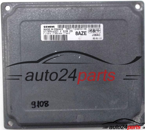 ECU CENTRALITA DE MOTOR FORD FOCUS 1.6 16V, SIEMENS S118944001 F, S118944001F, 5M51-12A650-HE, J38AC 8AZE, SIM29 
