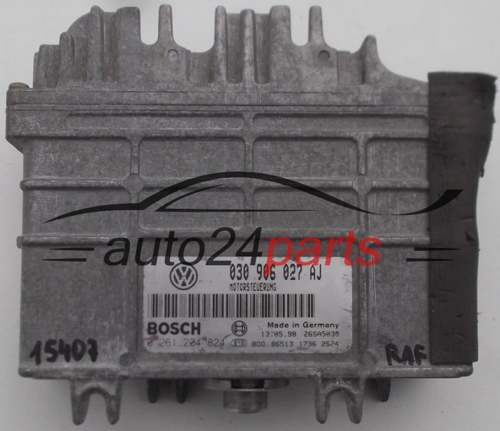 KOMPUTER STEROWNIK SILNIKA VOLKSWAGEN POLO BOSCH 0 261 204 824, 0261204824, 030 906 027 AJ, 030906027AJ