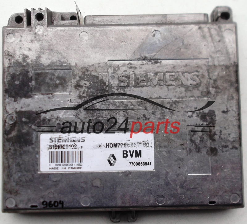 KOMPUTER STEROWNIK SILNIKA RENAULT CLIO 1.2, SIEMENS S101729102 F, S101729102F, HOM7700854160, 7700854160