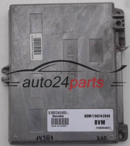 CENTRALITA DE MOTOR RENAULT MEGANE SIEMENS S101261101 D, S101261101D, 7700742849, 7700854851 