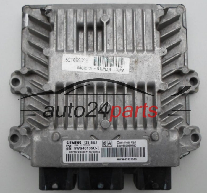 ECU CENTRALITA DE MOTOR  PEUGEOT 307 2.0 HDI SIEMENS 5WS40135C-T,  SW 9653059480, HW 9647423380