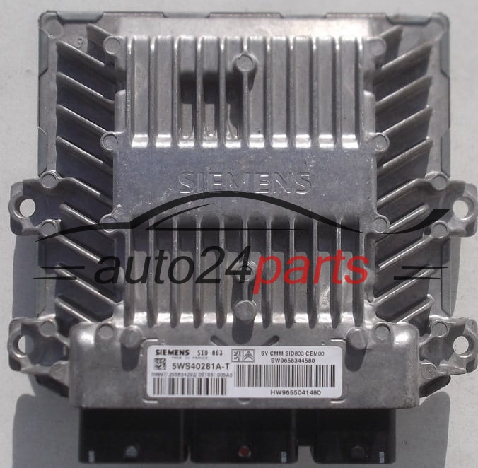 CALCULATEUR MOTEUR CITROEN PEUGEOT 2.0 HDI SIEMENS 5WS40281A-T, 5WS40281AT, SW9658344580, HW9655041480, SID803