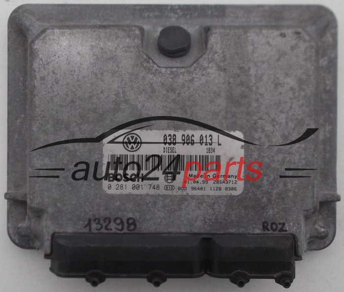 KOMPUTER STEROWNIK SILNIKA SEAT AROSA VOLKSWAGEN LUPO 1.7 SDI AKU 038 906 013 L, 038906013L, BOSCH 0 281 001 748, 0281001748