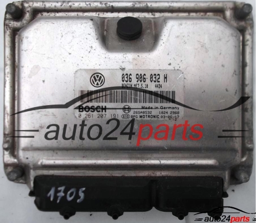 MOTORSTEUERGERÄT ECU STEUERGERÄT SEAT LEON 1.4 16V 036906032H, BOSCH 0261207191, 26SA8532 1184 2098, BENZIN ME7.5.10 4434