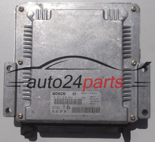 MOTORSTEUERGERÄT ECU STEUERGERÄT  PEUGEOT 406 2.0 HDI BOSCH 0 281 010 034,  96 351 567 80