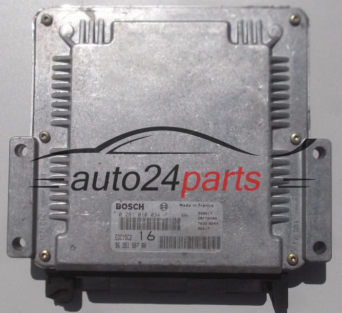 MOTORSTEUERGERÄT ECU STEUERGERÄT  PEUGEOT 406 2.0 HDI BOSCH 0 281 010 034,  96 351 567 80