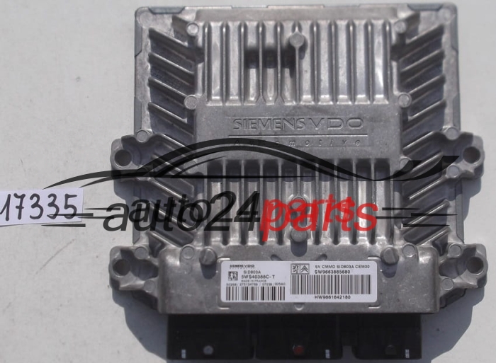 ECU CENTRALITA DE MOTOR CITROEN C5 2.0 HDI SIEMENS VDO 5WS40388C-T, 5WS40388CT, SW 9663885680, HW 9661642180 SID803A