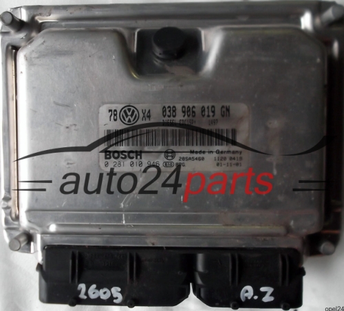 MOTORSTEUERGERÄT ECU STEUERGERÄT VW VOLKSWAGEN PASSAT 1.9 TDI 038906019GN, 038 906 019 GN, BOSCH 0 281 010 946, 0281010946, DIESEL EDC15P+ 1497, 28SA5460