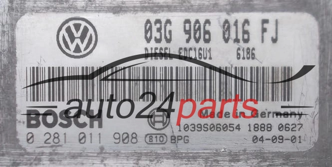 ECU CENTRALITA DE MOTOR  SEAT ALTEA 2.0 TDI BOSCH 0 281 011 908,  03G 906 016 FJ