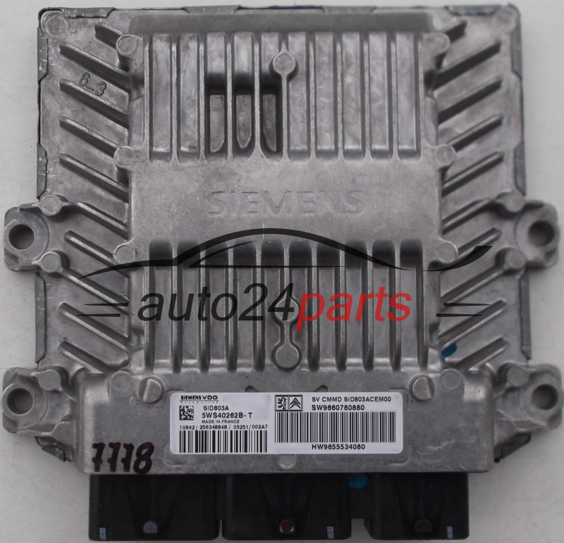 KOMPUTER STEROWNIK SILNIKA PEUGEOT 607, CITROEN 2.0 HDI, 5WS40262B-T, 5WS04262BT, SW9660780880, HW9655534080