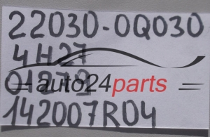 PRZEPUSTNICA POWIETRZA TOYOTA PEUGEOT 1.0 22030-0Q030, 220300Q030, 142007R04