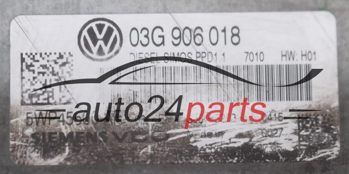 ECU CENTRALITA DE MOTOR VOLKSWAGEN PASSAT 2.0 TDI SIEMENS VDO  5WP45500AF,  03G906018, DIESEL SIMOS PPD1.1