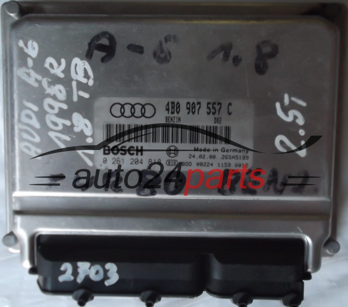 KOMPUTER STEROWNIK SILNIKA AUDI A6 1.8T 1.8 TURBO AJL 4B0907557C, 4B0 907 557 C, BOSCH 0 261 204 818, 0261204818, BENZIN D02, 26SA5199