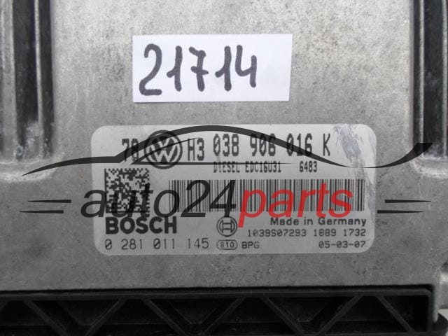 CENTRALITA DE MOTOR VW VOLKSWAGEN PASSAT BOSCH 0 281 011 145, 0281011145, 038 906 016K