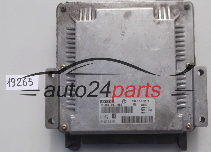 KOMPUTER STEROWNIK SILNIKA PEUGEOT 206 2.0 HDI BOSCH 0 281 001 866, 0281001866, 96 351 579 80, 9635157980, EDC15C2 02