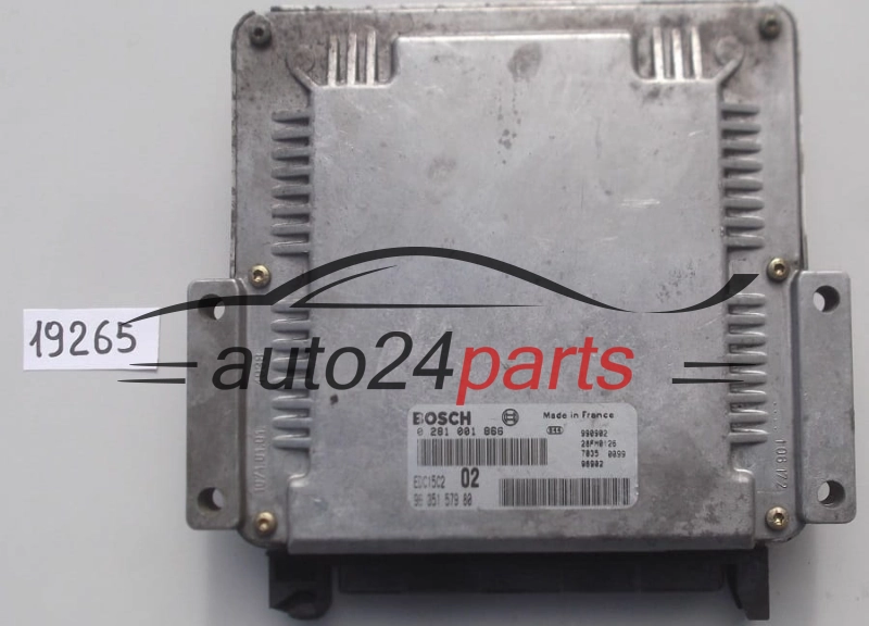 KOMPUTER STEROWNIK SILNIKA PEUGEOT 206 2.0 HDI BOSCH 0 281 001 866, 0281001866, 96 351 579 80, 9635157980, EDC15C2 02