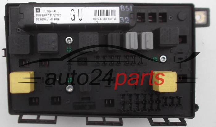 BOITE ELECTRIQUE A RELAIS ET FUSIBLE OPEL GM 13206748 GU HELLA 5DK 008 668-48