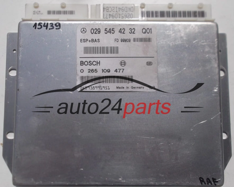 ABS STEROWNIK ESP + BAS MERCEDES W168 A-KLASA BOSCH 0265109477, 0 265 109 477, 0295454232, 029 545 42 32 Q01