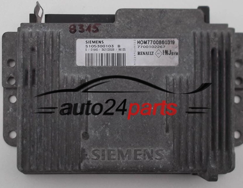 KOMPUTER STEROWNIK SILNIKA RENAULT MEGANE 1.6 8V, SIEMENS S105300103A, HOM7700860319, 7700865810