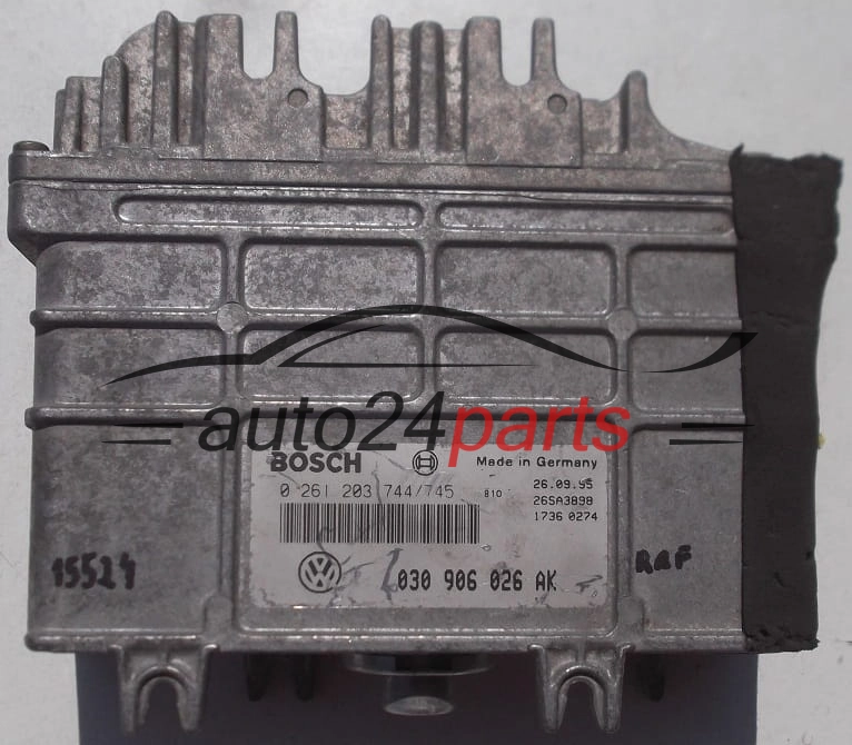 KOMPUTER STEROWNIK SILNIKA VW VOLKSWAGEN POLO, SEAT 1.0, BOSCH 0 261 203 744/745, 0261203744, 030 906 026 AK, 030906026AK