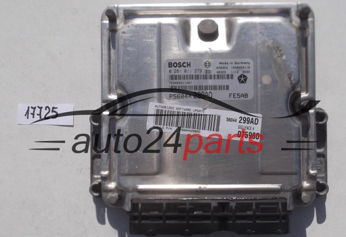 CALCULATEUR MOTEUR JEEP CHEROKEE 2.8 CRD BOSCH 0 281 011 279, 0281011279, P56044299AD