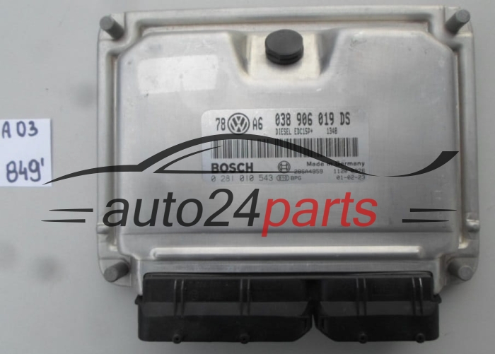 VW VOLKSWAGEN PASSAT 1.9 TDI AVF 038 906 019 DS, 038906019DS, BOSCH 0 281 010 543, 0281010543