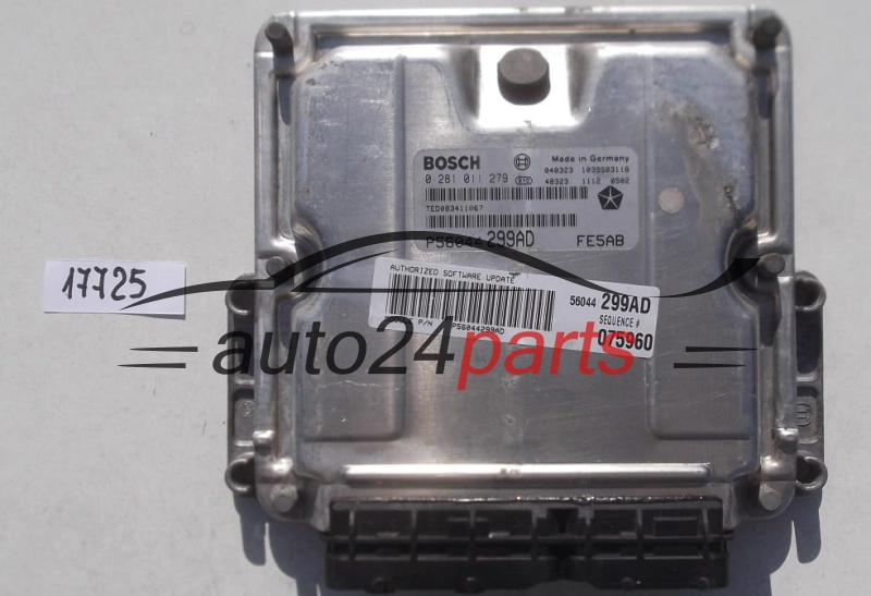 MOTORSTEUERGERÄT ECU STEUERGERAT JEEP CHEROKEE 2.8 CRD BOSCH 0 281 011 279, 0281011279, P56044299AD