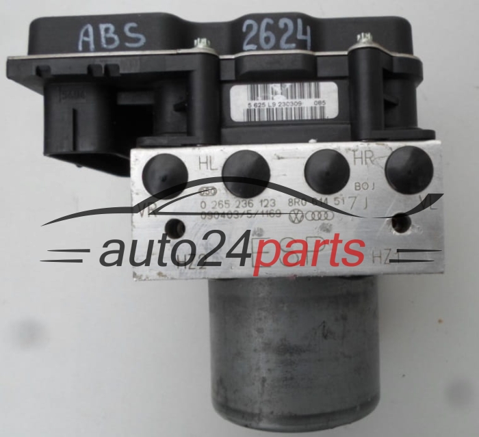 POMPE HYDRAULIQUE ET CALCULATEUR d'ABS AUDI Q5 BOSCH 0 265 236 123, 0265236123, 8R0 614 517 J, 8R0614517J, 0265950984 