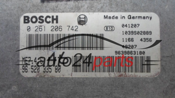 MOTORSTEUERGERÄT ECU STEUERGERÄT  PEUGEOT 607 3.0 BOSCH 0 261 206 742,  96 520 335 80