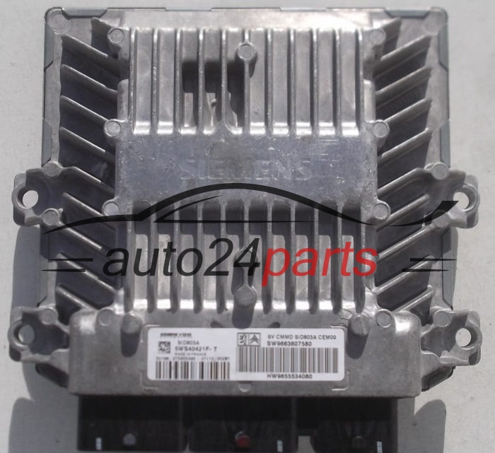 ECU CENTRALITA DE MOTOR CITROEN PEUGEOT 1.6 HDI SIEMENS VDO 5WS40421F-T, 5WS40421FT, SW9663607580, HW9655534080, SID803A