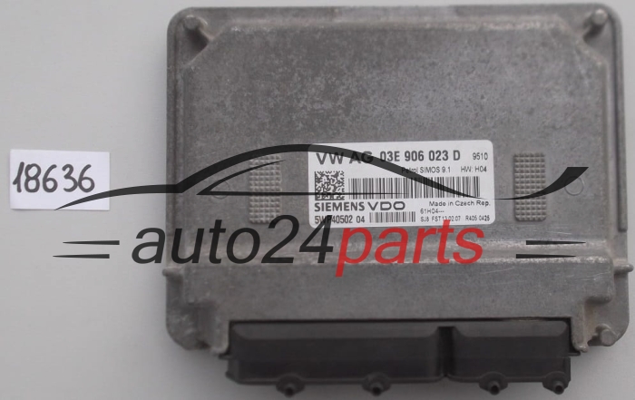 KOMPUTER STEROWNIK SILNIKA SEAT IBIZA SKODA FABIA VW POLO 1.2 BME 03E906023D, 03E 906 023 D, SIEMENS VDO 5WP40502 04